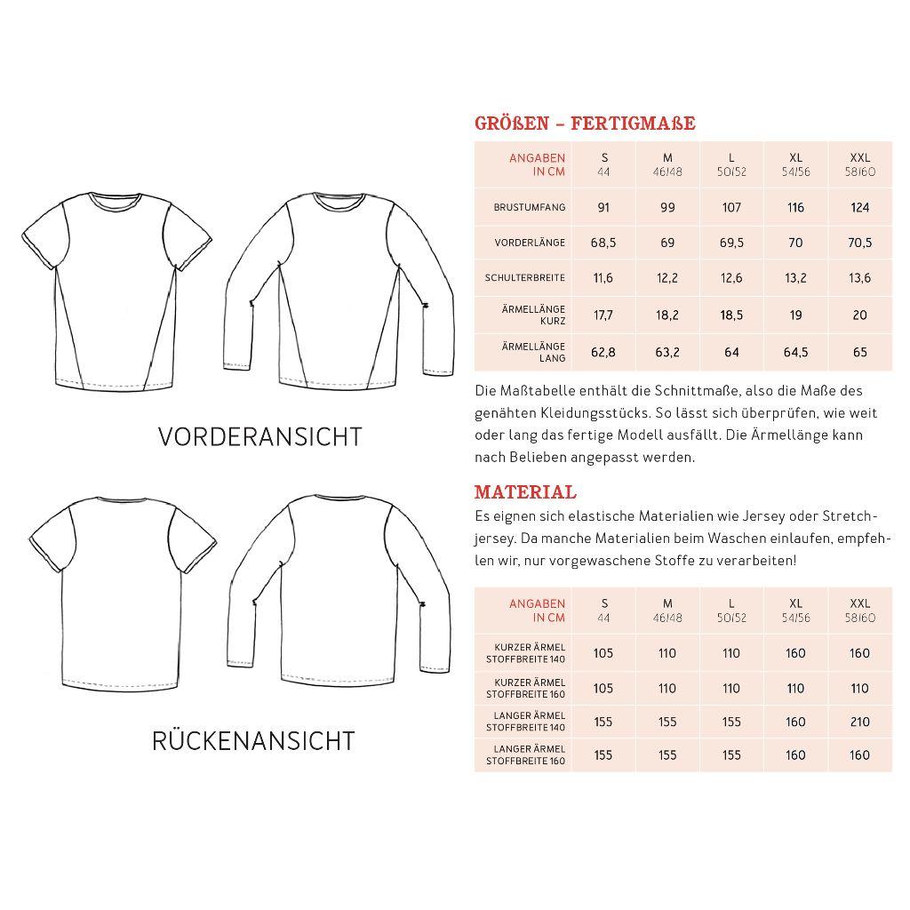 Papierschnittmuster Männer Shirt Herr Bela S-XXL
